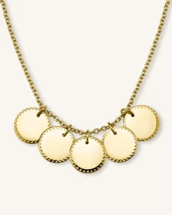 5 Coin Charm Necklace
