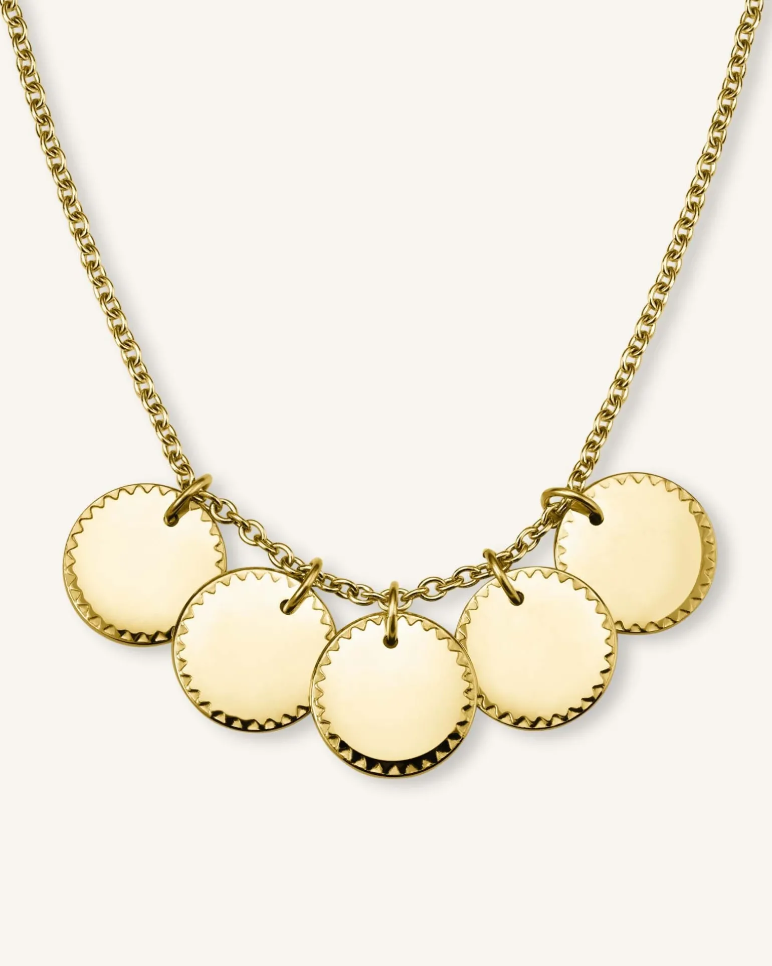 5 Coin Charm Necklace