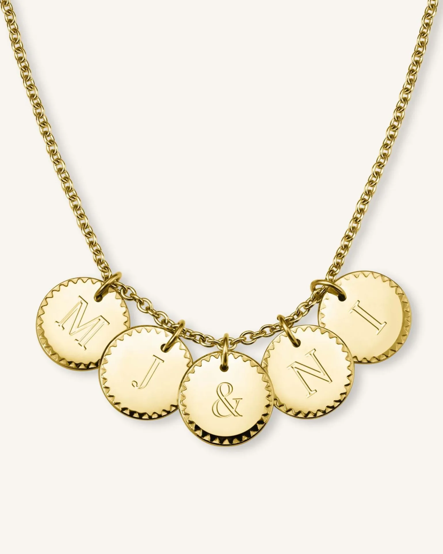 5 Coin Charm Necklace