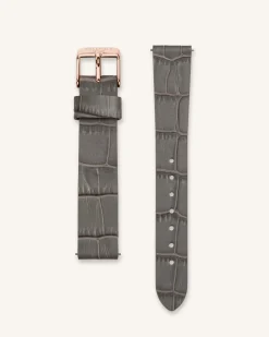 Croco Grey Rose Gold Strap