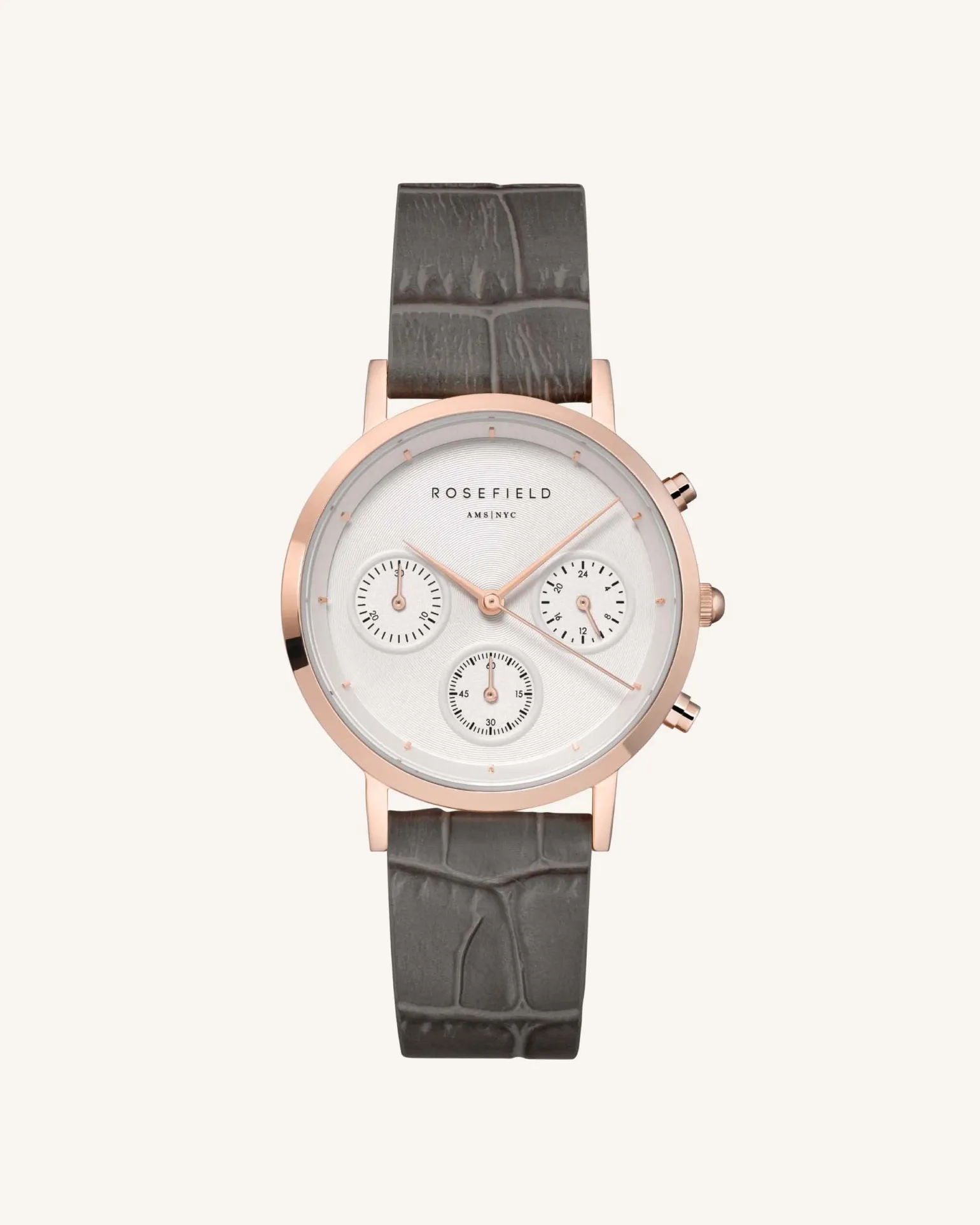 Croco Grey Rose Gold Strap