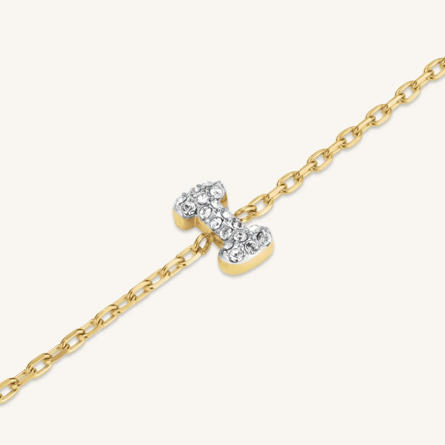 Crystal Letter I Bracelet