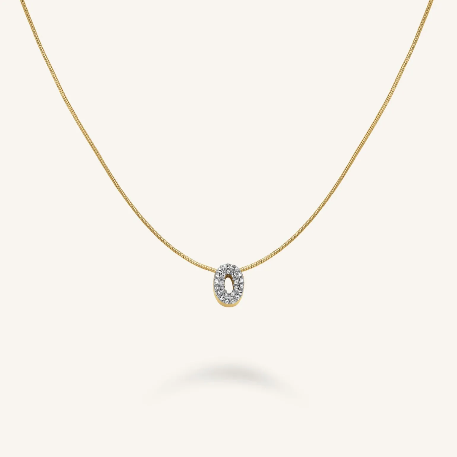 Crystal Letter O Necklace