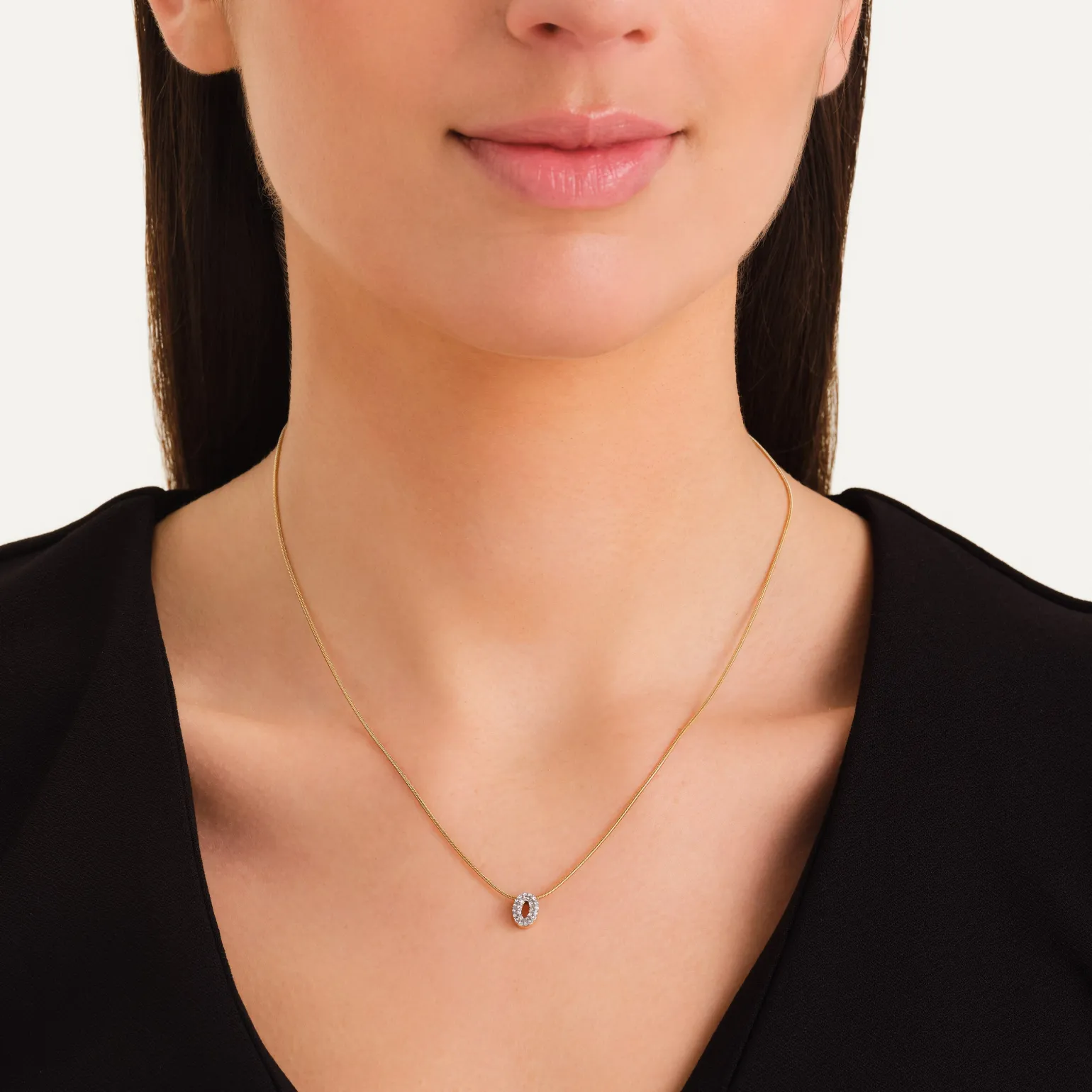 Crystal Letter O Necklace