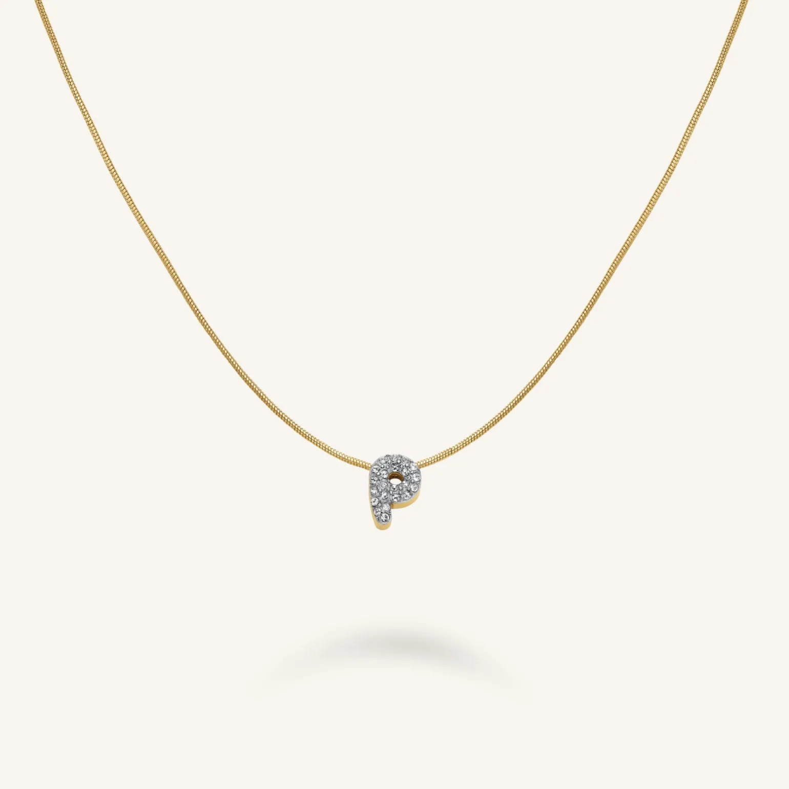Crystal Letter P Necklace