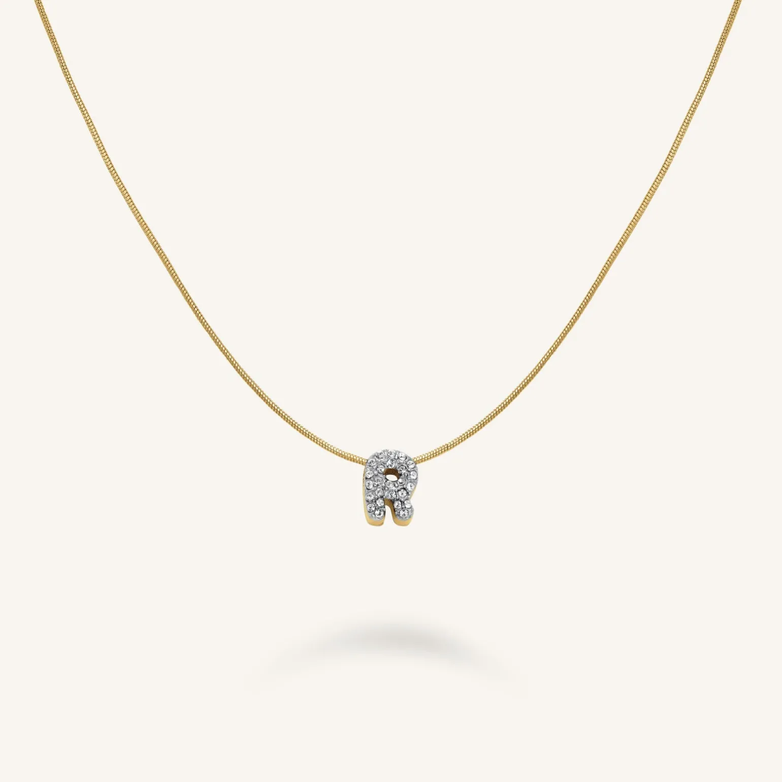 Crystal Letter R Necklace