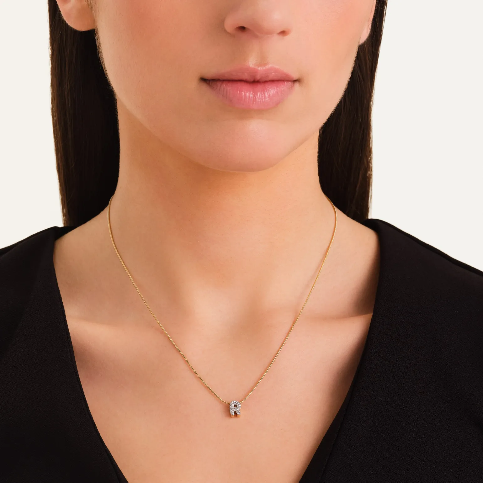 Crystal Letter R Necklace