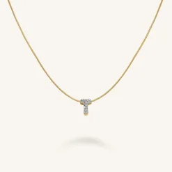 Crystal Letter T Necklace
