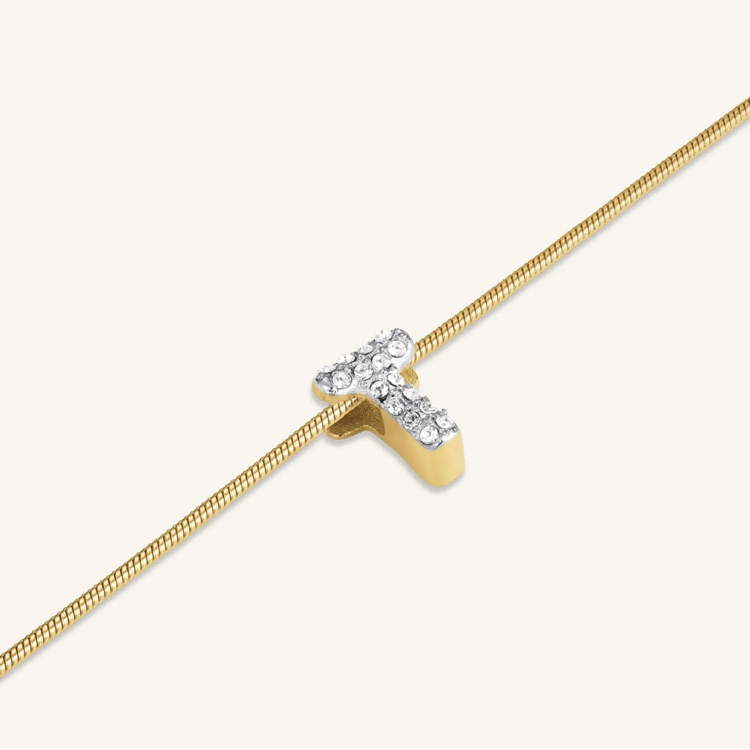 Crystal Letter T Necklace