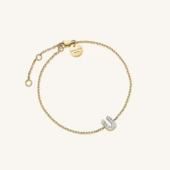 Crystal Letter U Bracelet