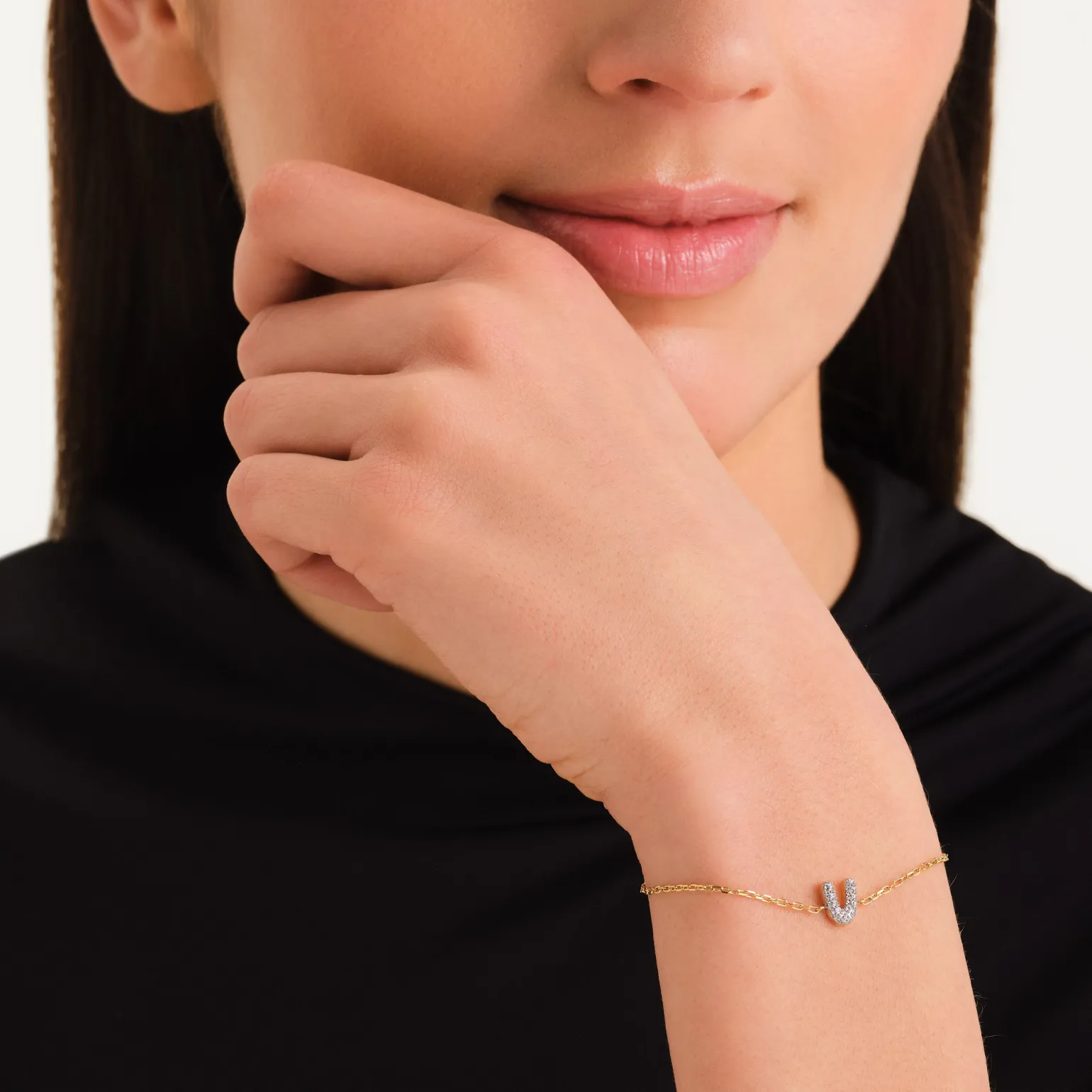 Crystal Letter V Bracelet