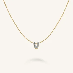 Crystal Letter V Necklace