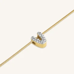 Crystal Letter V Necklace