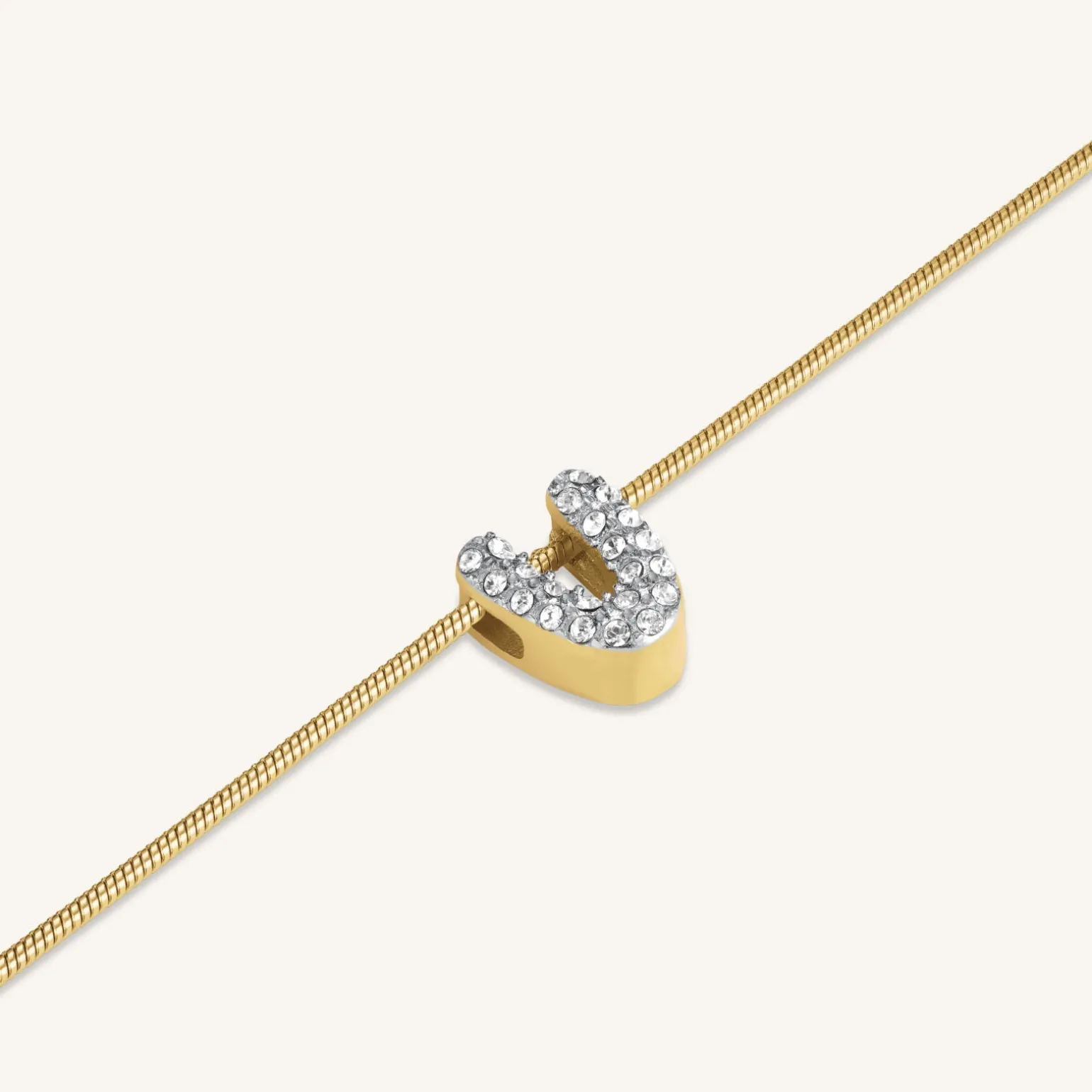Crystal Letter V Necklace