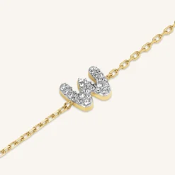 Crystal Letter W Bracelet