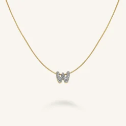 Crystal Letter W Necklace