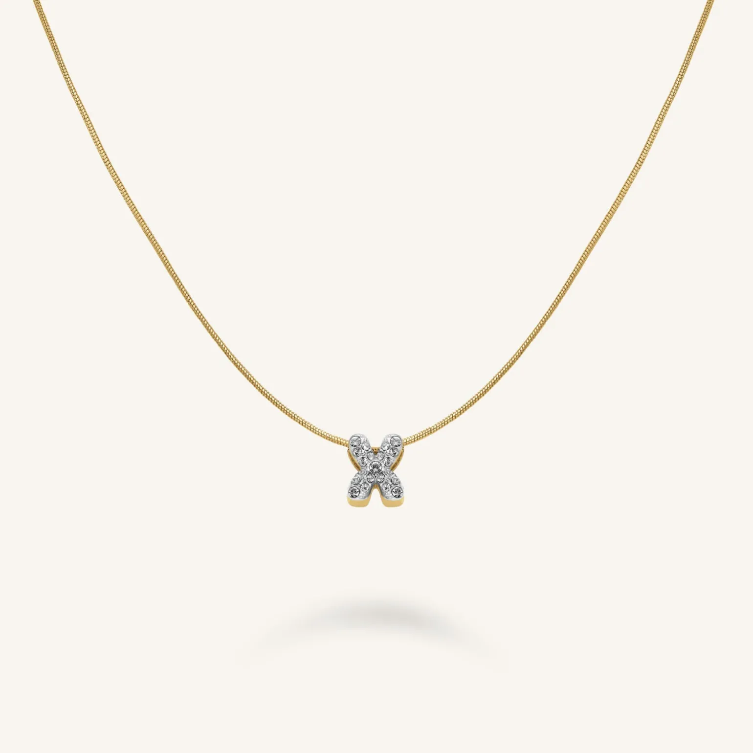 Crystal Letter X Necklace