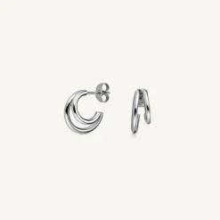 Double Hoop Silver