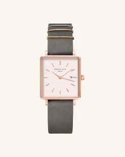Elephant Grey Rose gold Strap