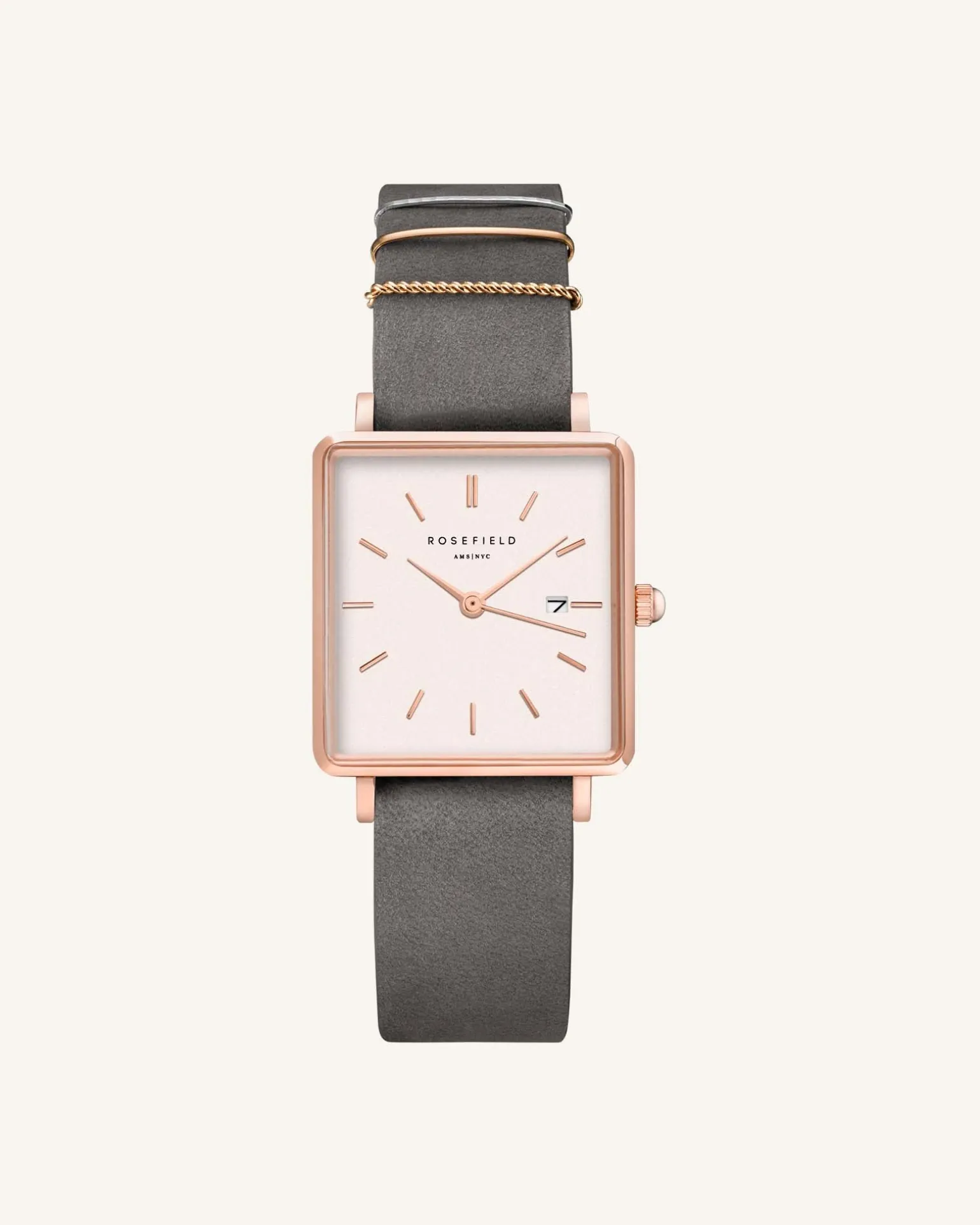 Elephant Grey Rose gold Strap