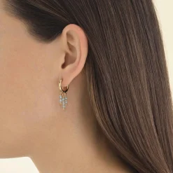 Hanging Beads Hoops Blue
