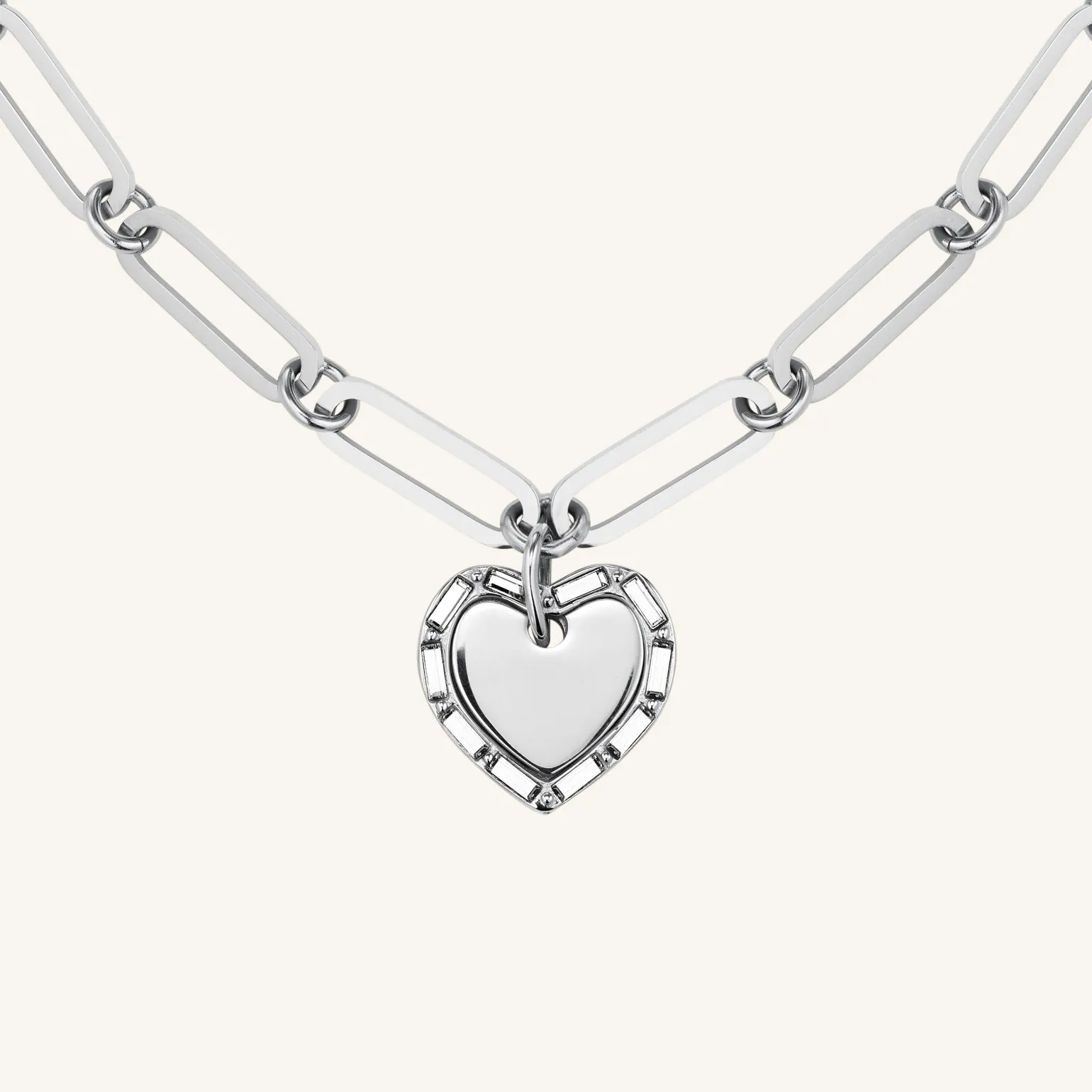 Heart Baguette Necklace