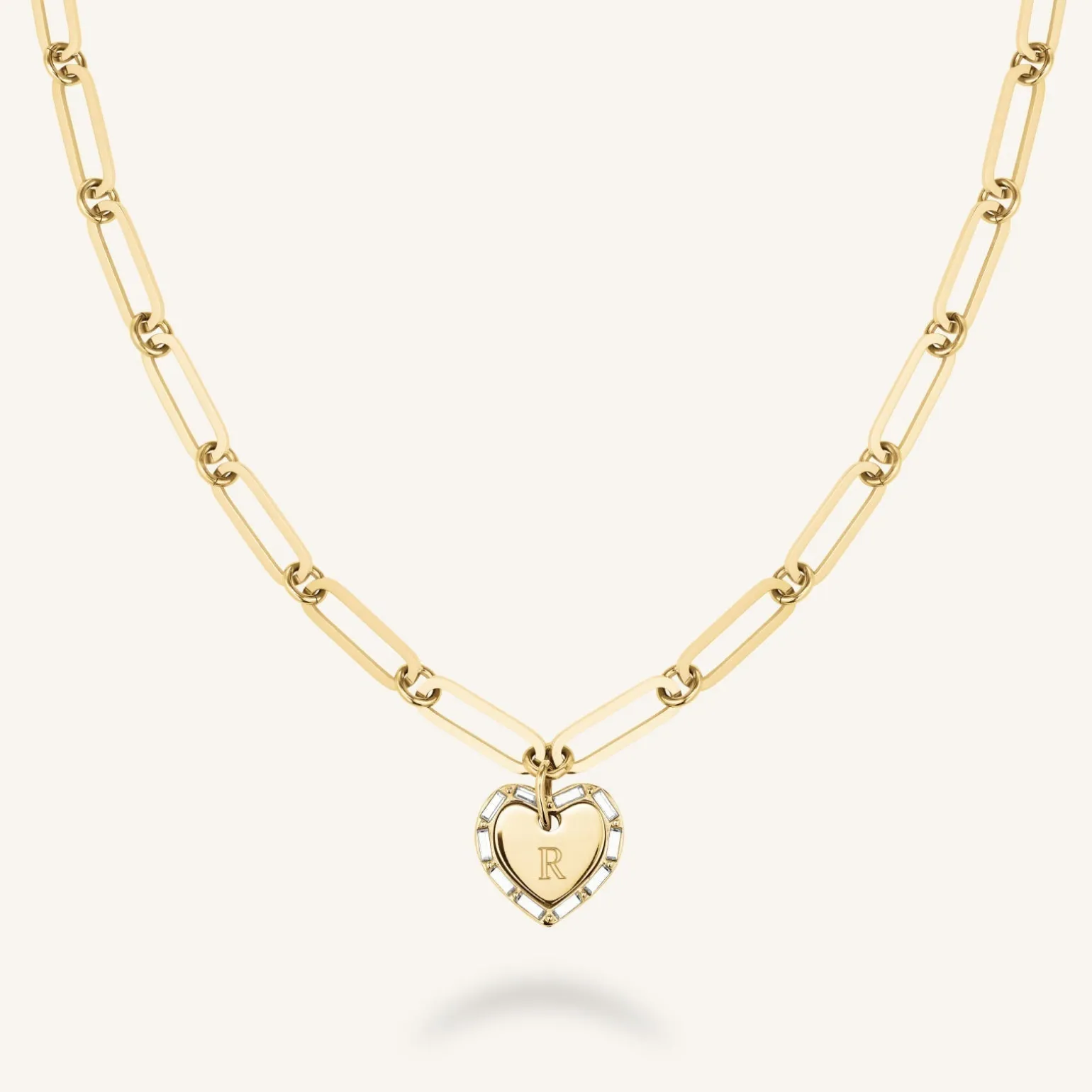 Heart Baguette Necklace