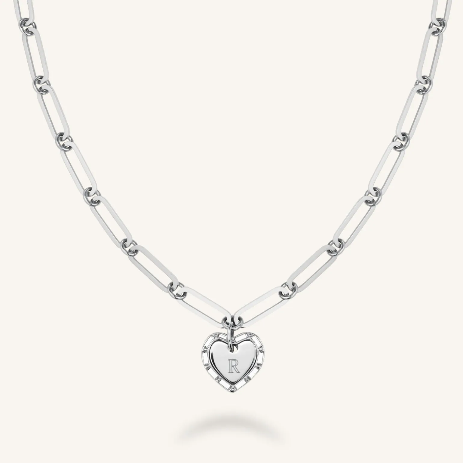 Heart Baguette Necklace