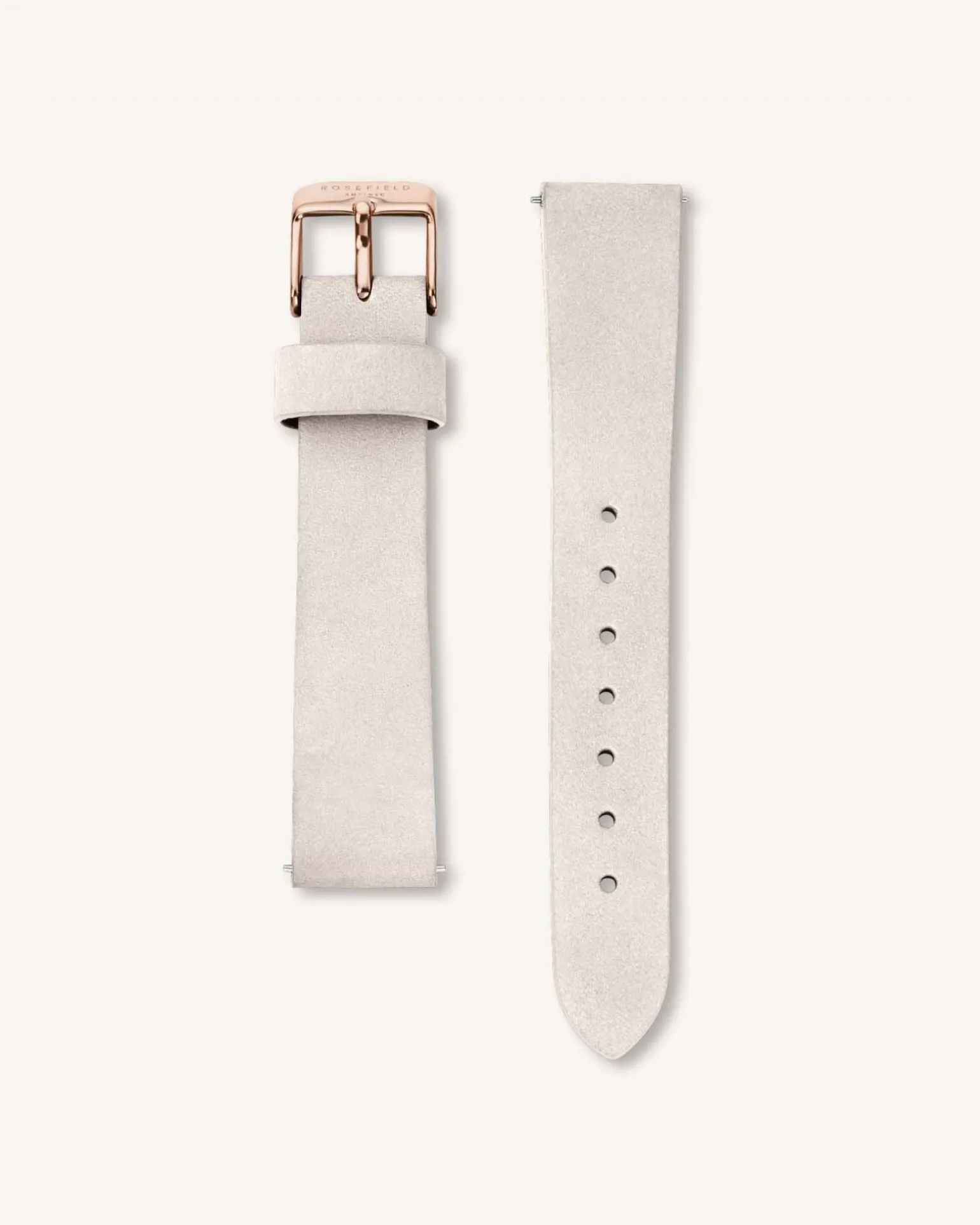 Light Grey Nubuck Rose Gold Strap