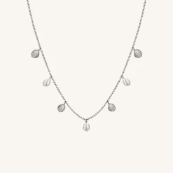 Multi shell and pearl necklace