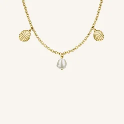 Multi shell and pearl necklace