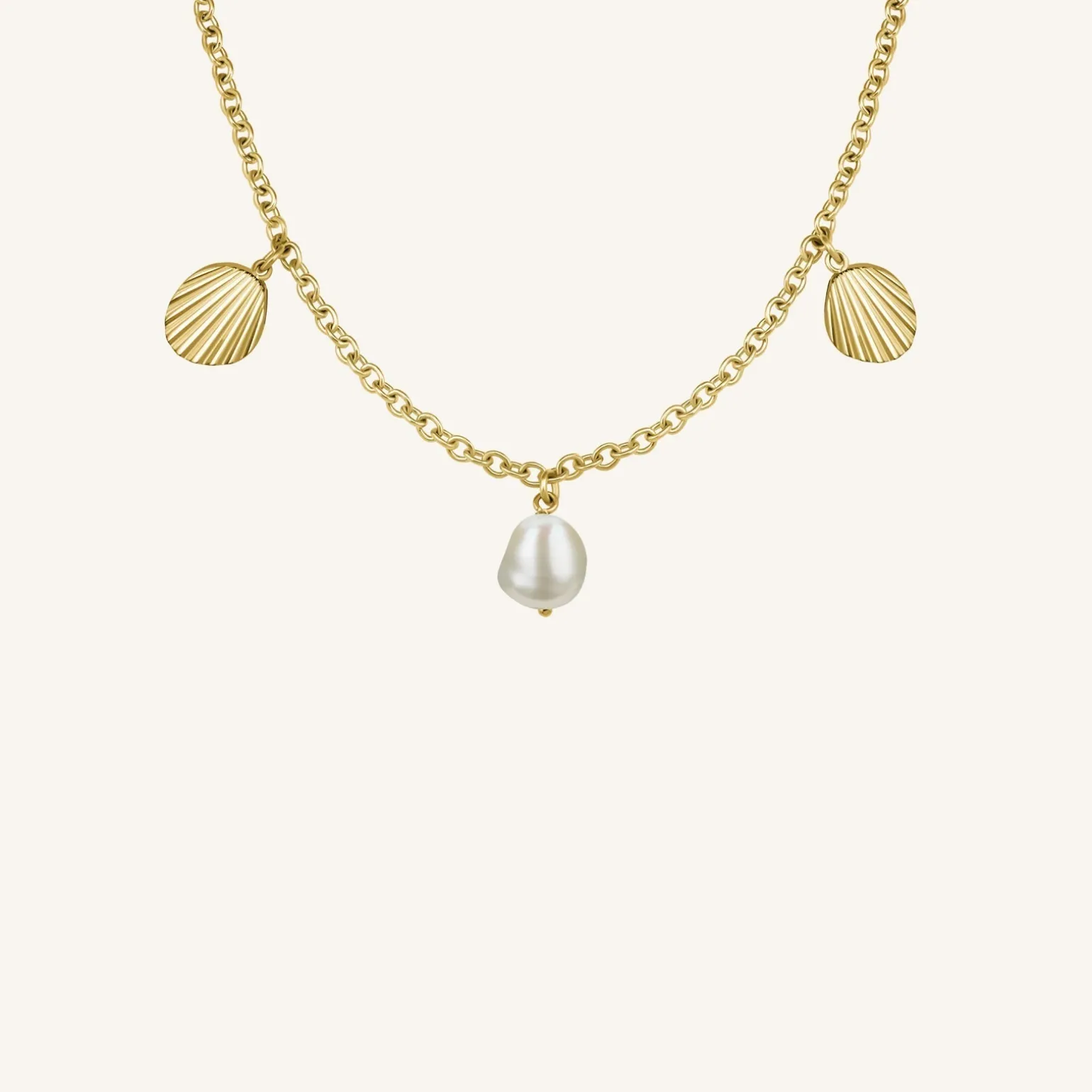 Multi shell and pearl necklace