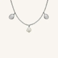 Multi shell and pearl necklace