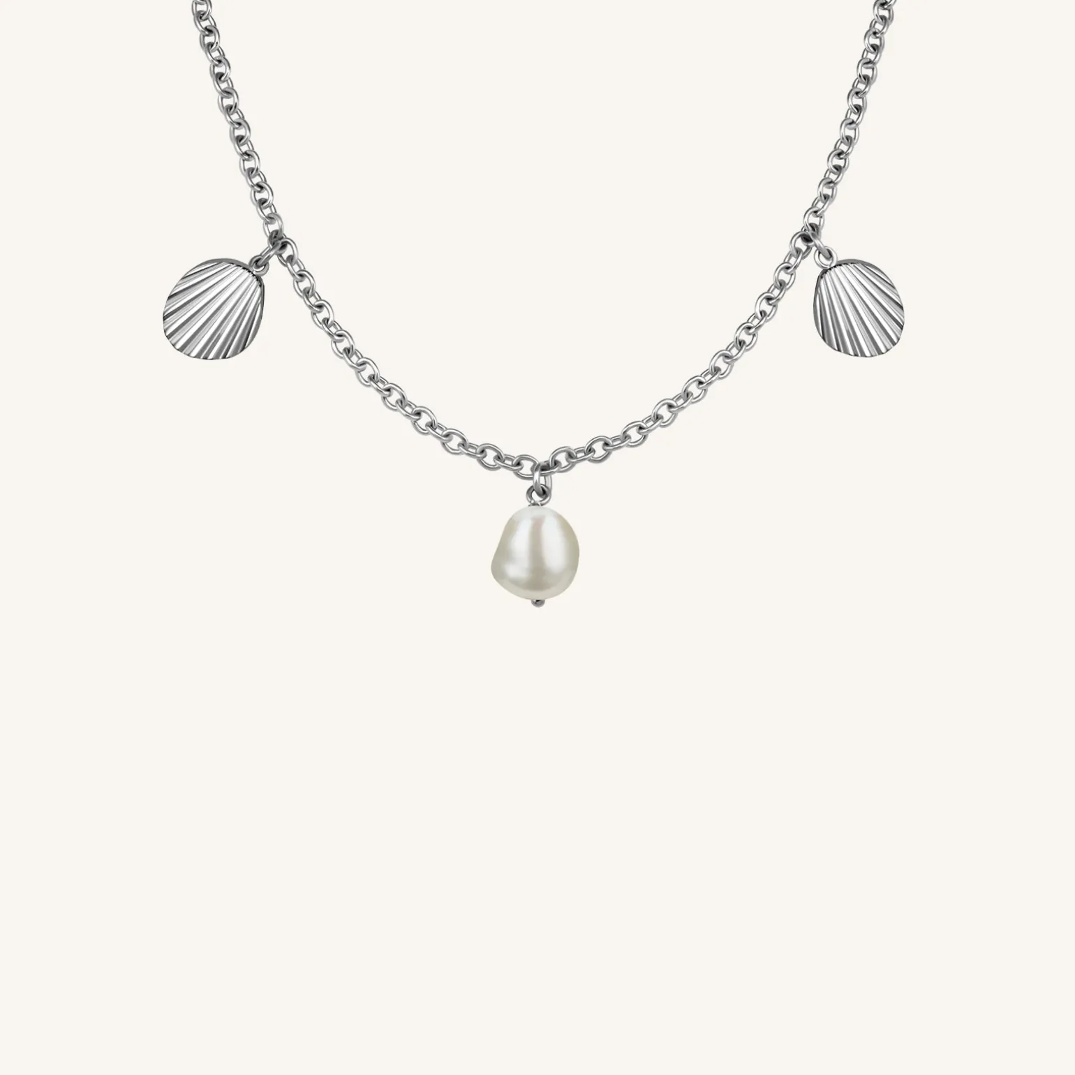 Multi shell and pearl necklace