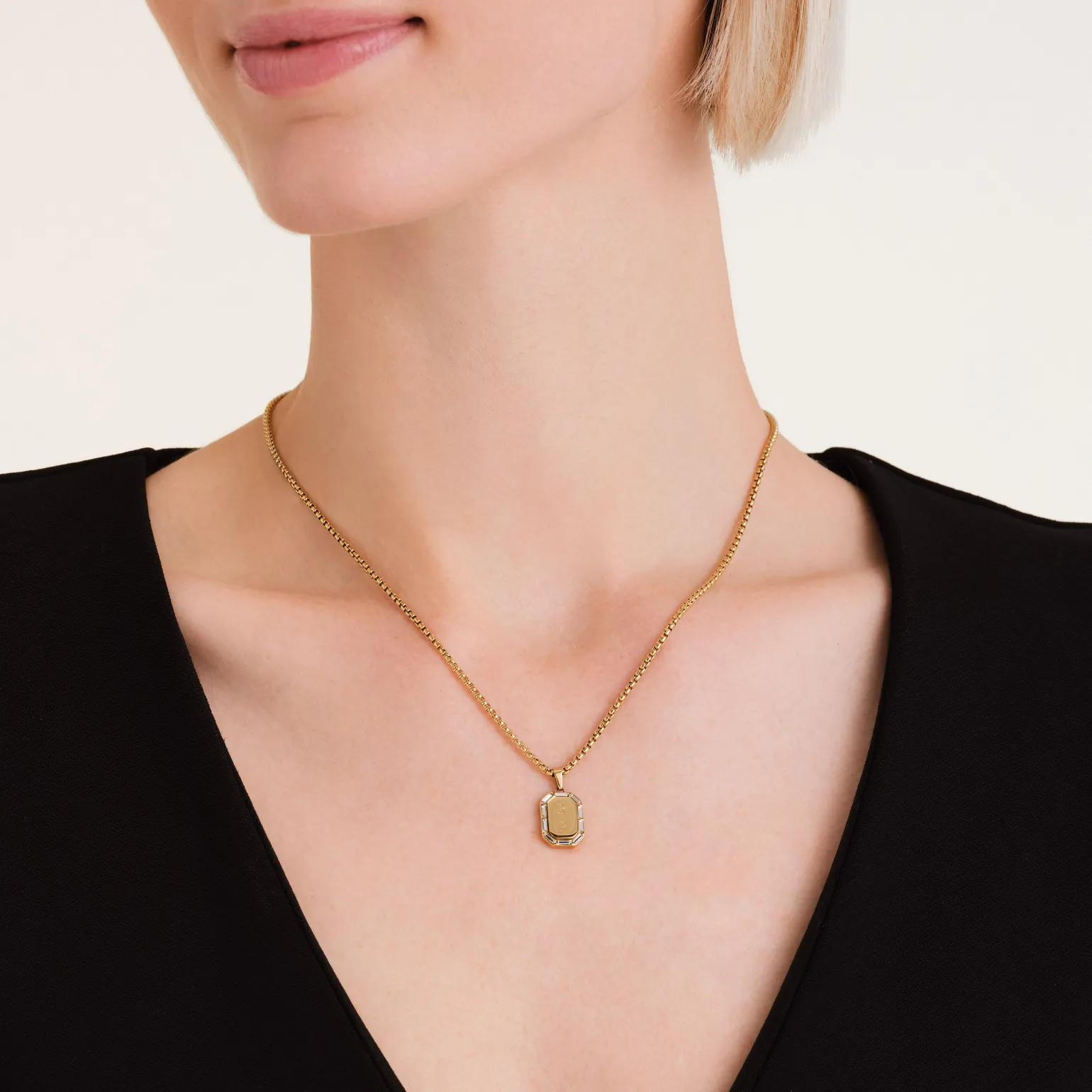 Octagon Baguette Necklace