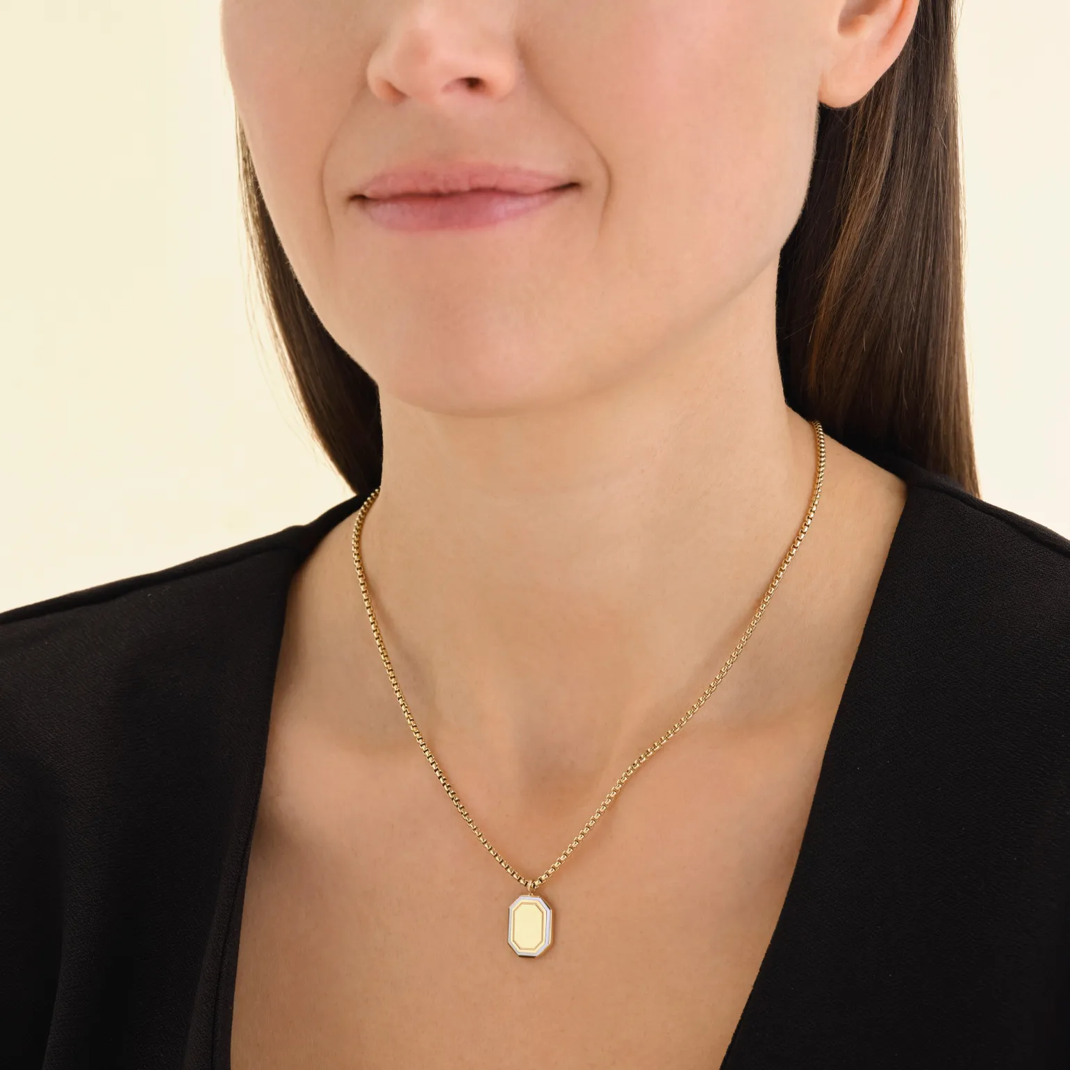 Octagon Enamel Necklace