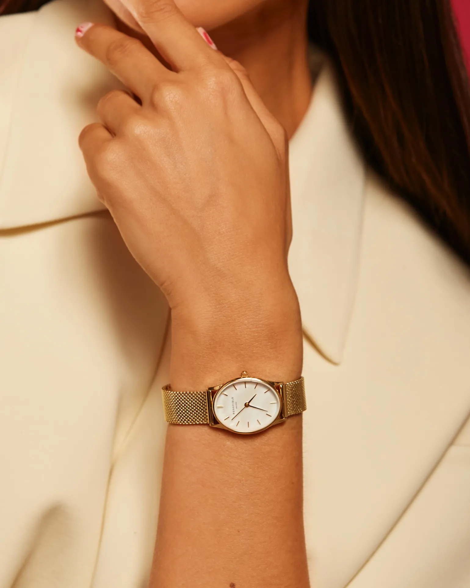 Oval Pearl Gold Mesh