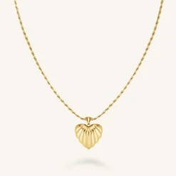 Ridged Heart Necklace