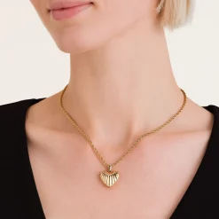 Ridged Heart Necklace
