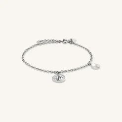 Shell and pearl bracelet