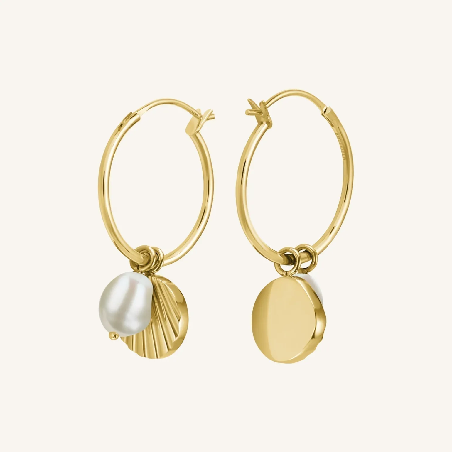 Shell and pearl hoops