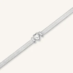 Snake Heart Bracelet Silver