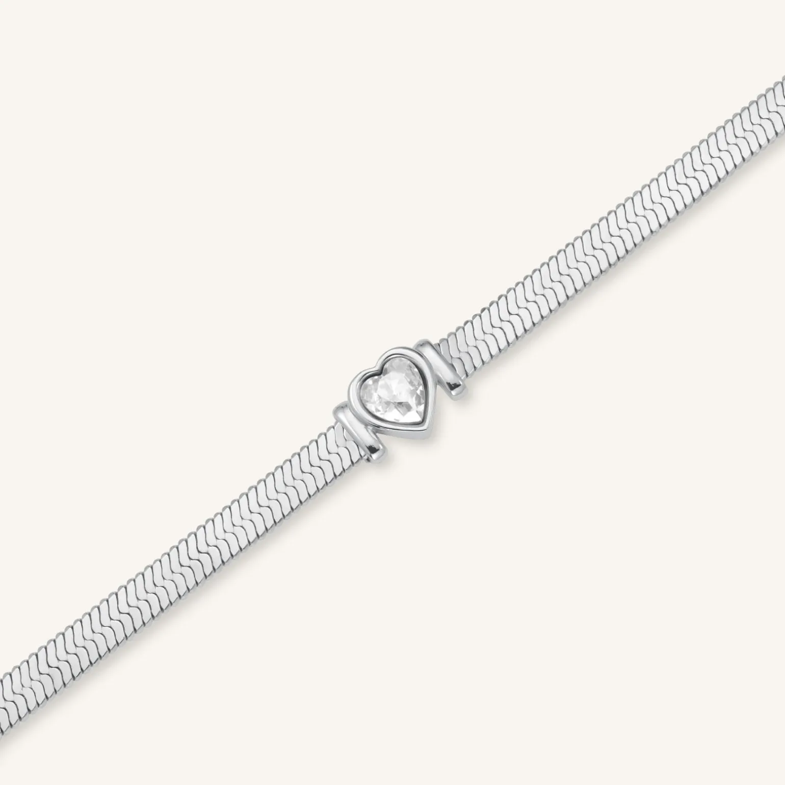 Snake Heart Bracelet Silver