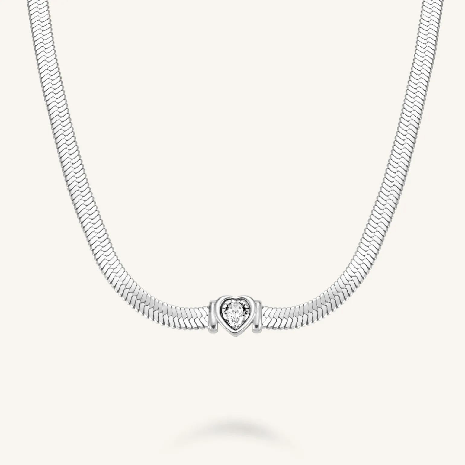 Snake Heart Choker Silver