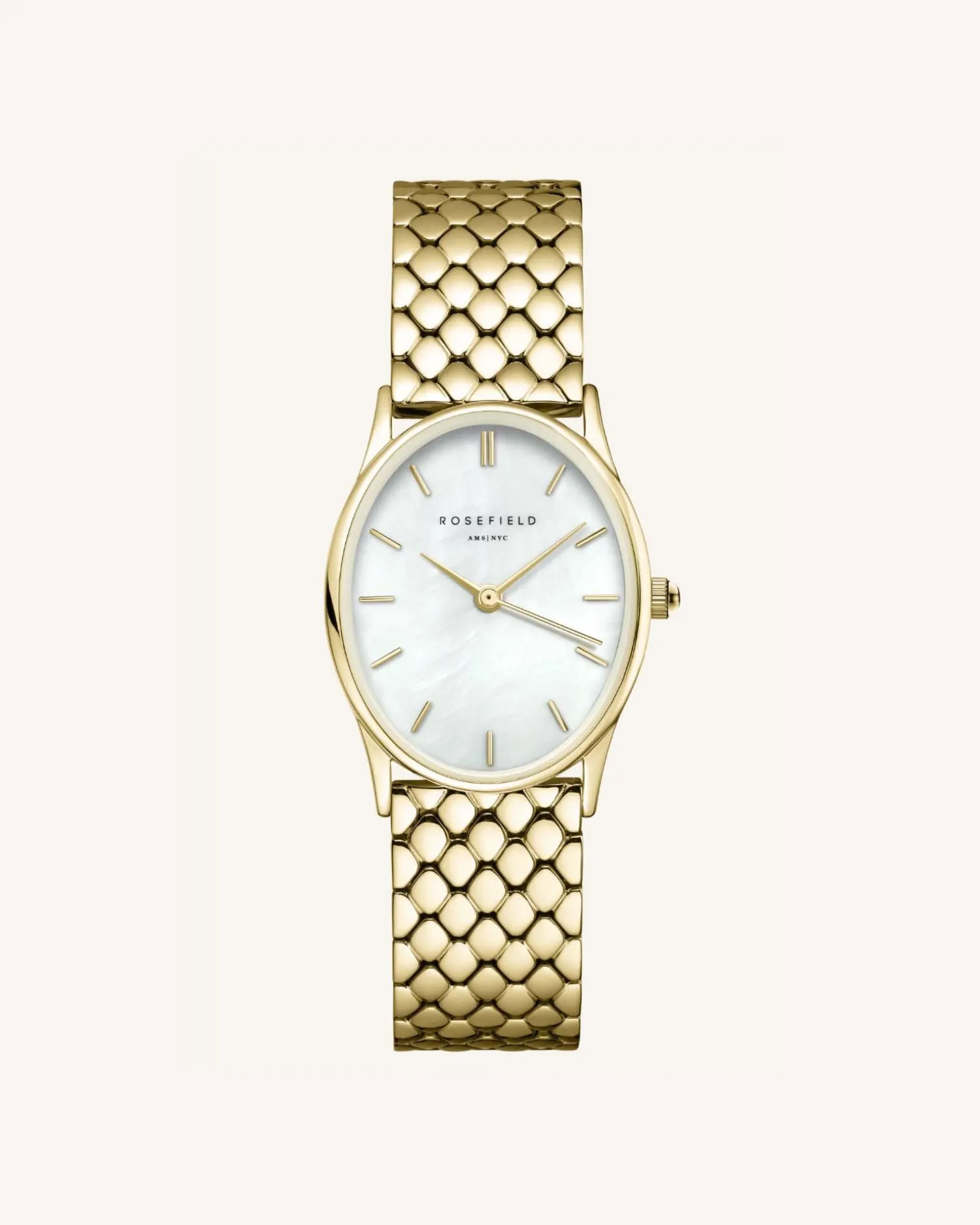 The Oval Gold Steel Strap