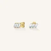 Triple Baguette Studs