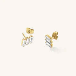 Triple Baguette Studs