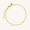 Triple Heart Bracelet Gold