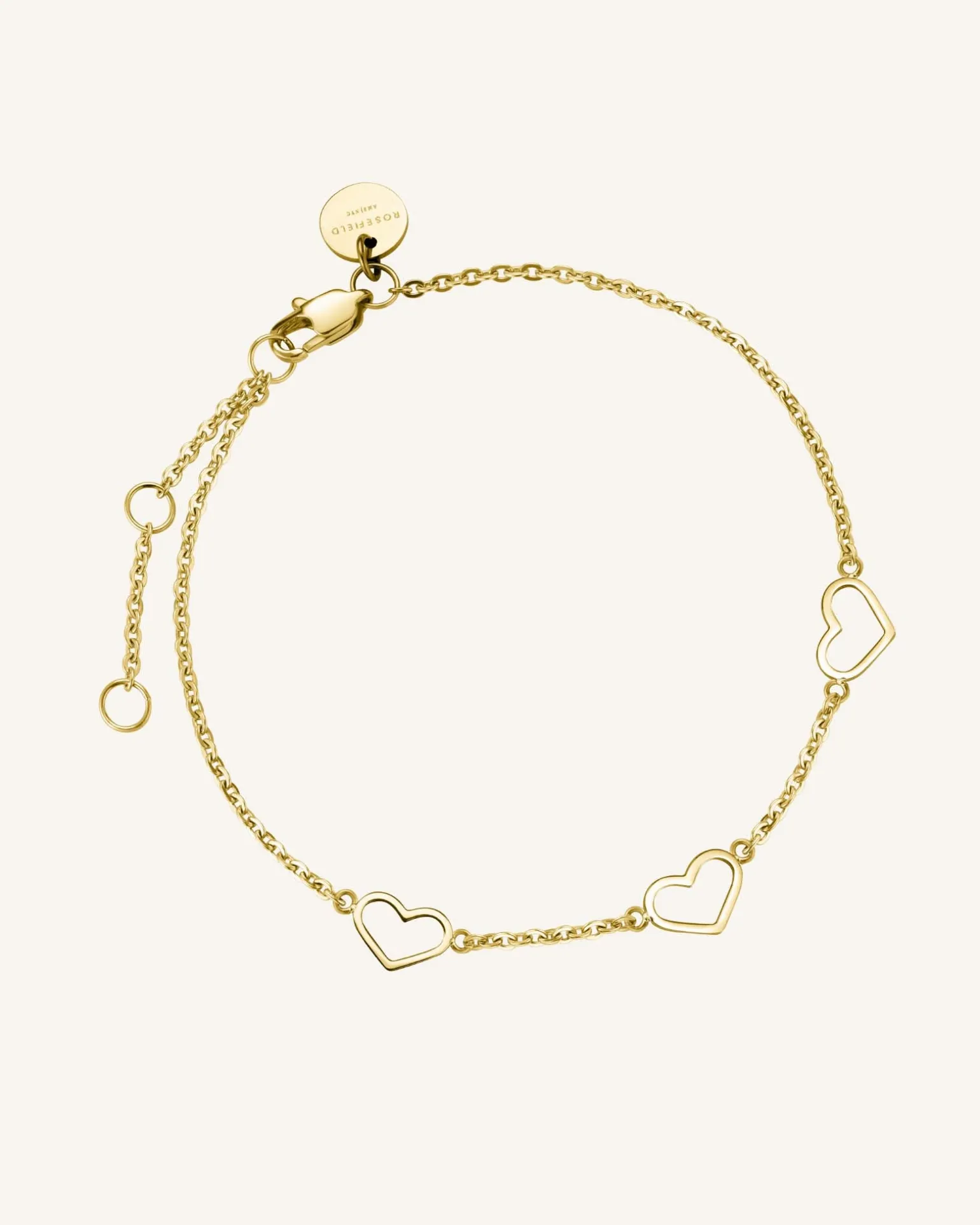 Triple Heart Bracelet Gold