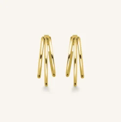 Triple Hoop Gold